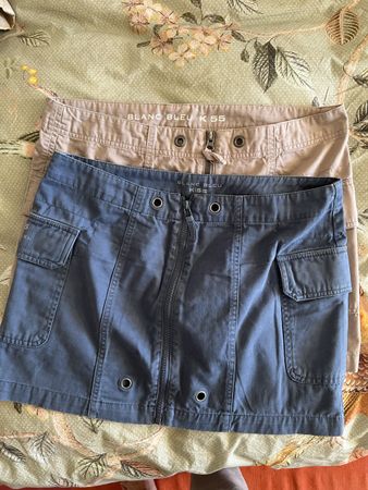 Lot de 2 jupes style cargo Blanc Bleu