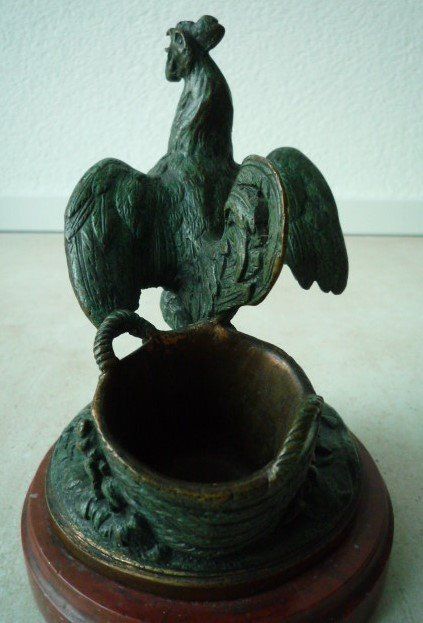 Statuette: Sculpture en bronze "coq" - Bronzestatue "Hahn" – Usato da Cortaillod venduto da Matteo18 5