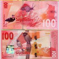 Seychelles 100 Rupees Gobemouche  / Escargots 2016 P-50 Neuf