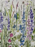 Aquarell "Sommerwiese", Unikat, handsigniert