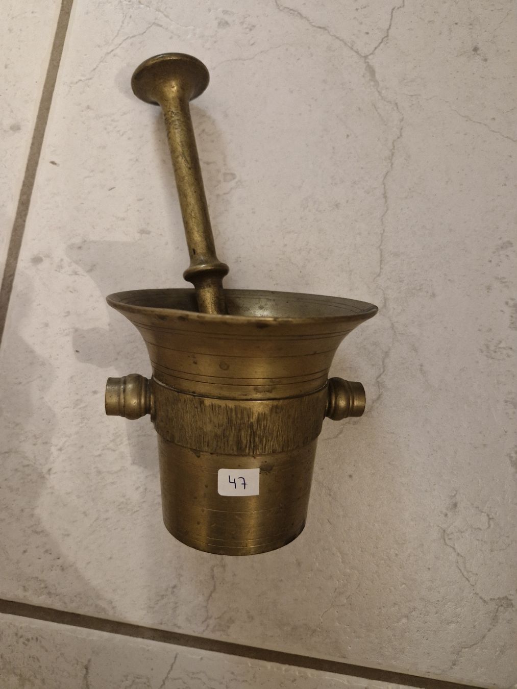 Altro per cucinare: Antiker Messing Mörser mit Stössel – Usato da Gossau ZH venduto da jak_8pdw