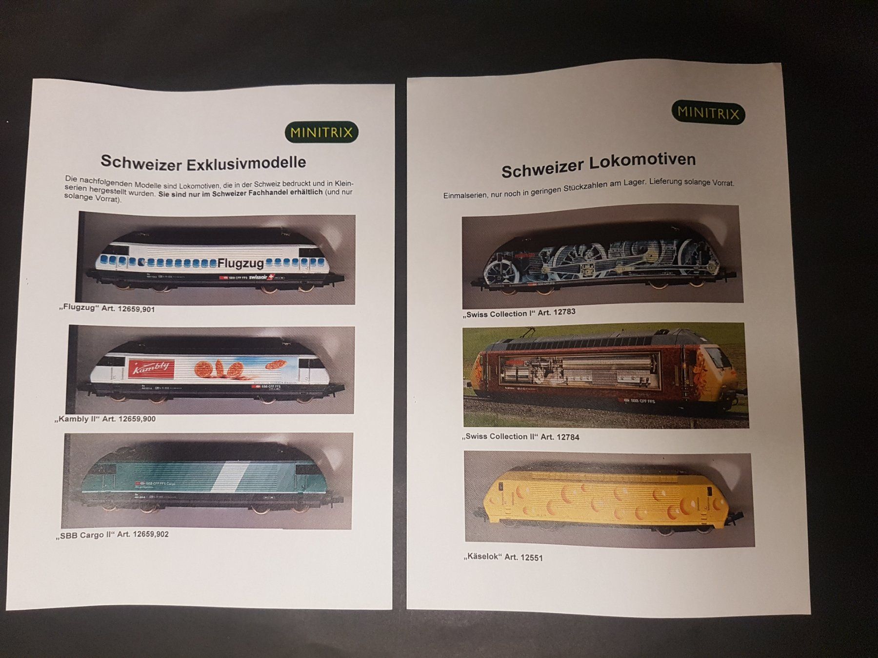 Trix Modellini di ferrovie: Publicité Minitrix, SBB-CFF, Re 460, Swiss Collection, etc. – Nuovo e nell'imballaggio originale da Martigny venduto da Abm1000 1