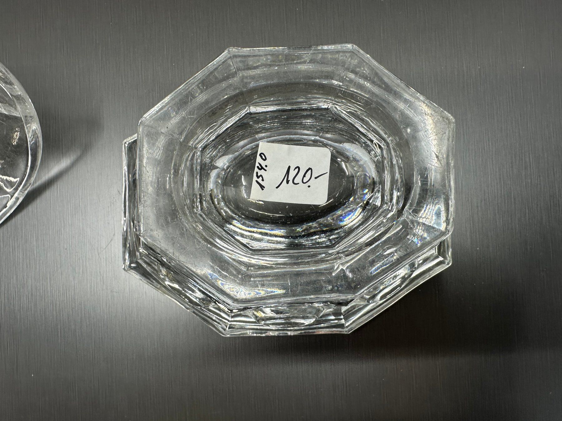 Ciotole: Glasschale mit Deckel, Oval,  Scheint älter zu sein, teile g – Usato da Arisdorf venduto da Liquidus 6