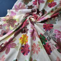 Italienischer Baumwolle Batist Stoff 1.40x1.40m Flowerpower