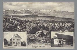 1915, AEUGST AM ALBIS, LANDW. CONSUM-DEPOT, SCHULHAUS.