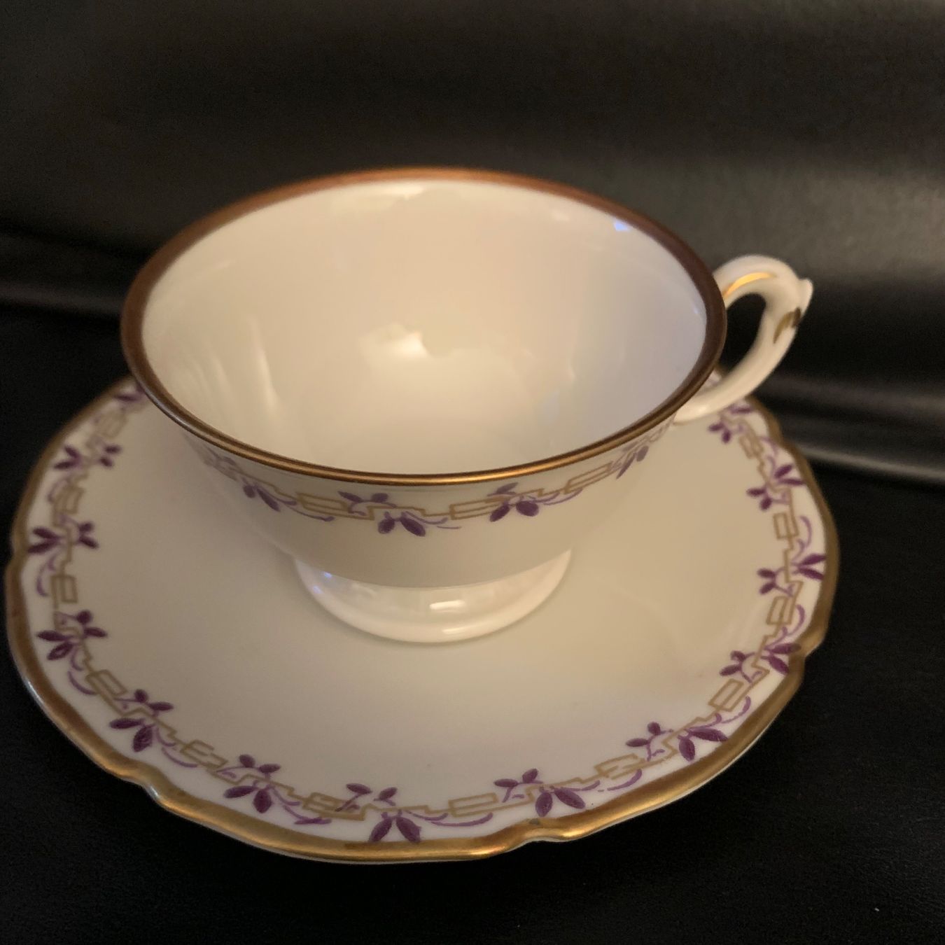 Tassen: Vintage Moccatasse mit Unterteller, Goldrand, Langenthal – Gebraucht aus Hinteregg von GARANTA