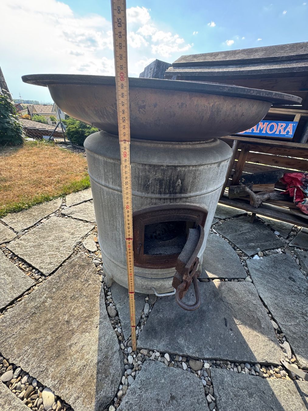 Feuerschale: Feuerschale mit Grillrost und Feuerring – Gebraucht aus Kestenholz von cvx_889vv 6