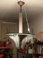 Ancienne lampe Art Déco suspension en verre(vintage)