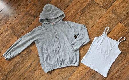 Sweater Hoodie Jacke oversized + Basic Top Gr. 146 / 152