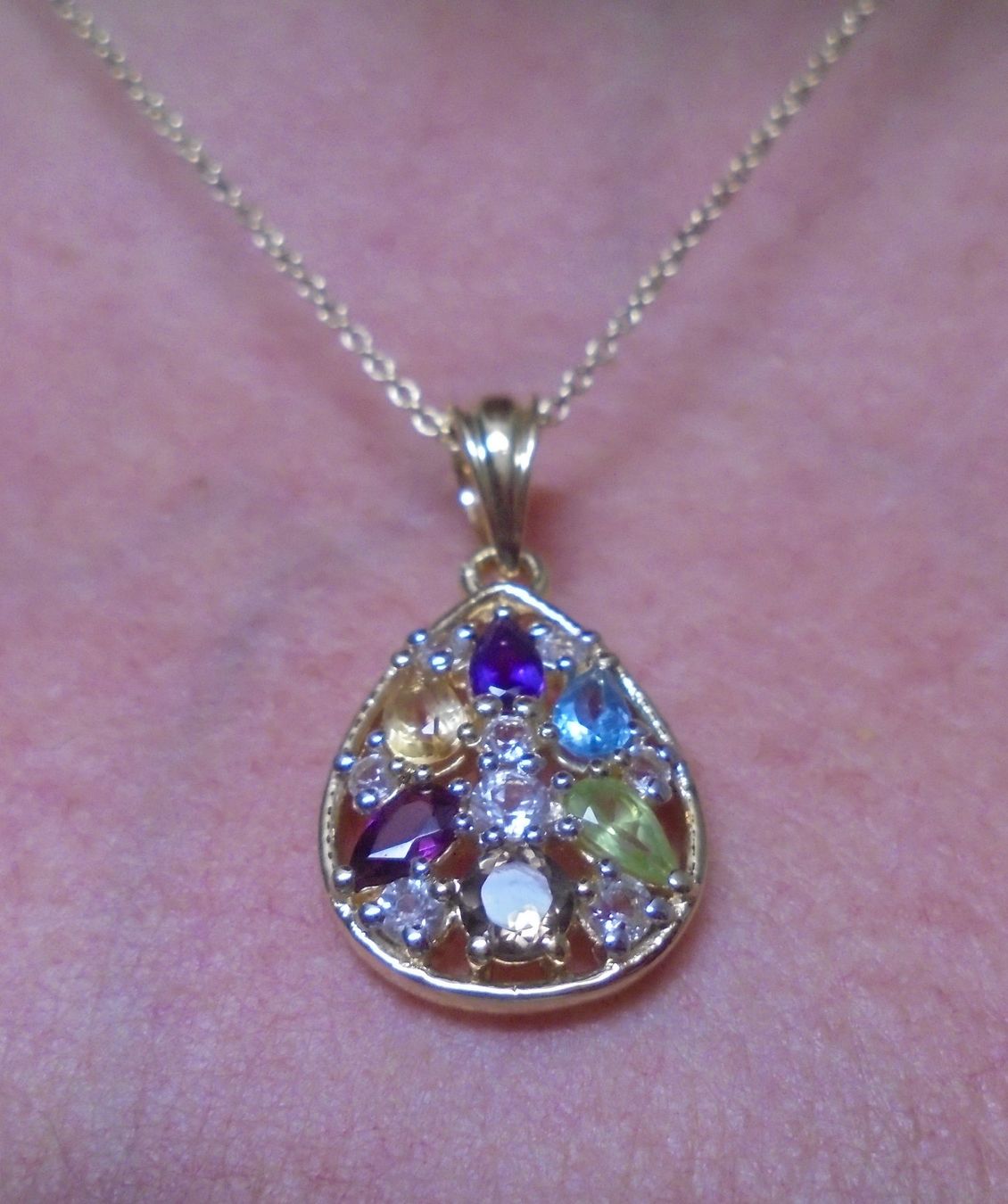 Ketten: Echtschmuck: Edelstein-Silberhalskette 925er, vergoldet – Neu (gemäss Beschreibung) aus Zuchwil von maumauchi 9
