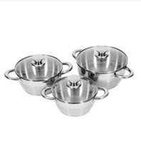Kochtopfset Edelstahl mit Glasdeckel 6 teilig neu