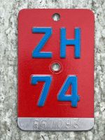 Velonummer ZH 74
