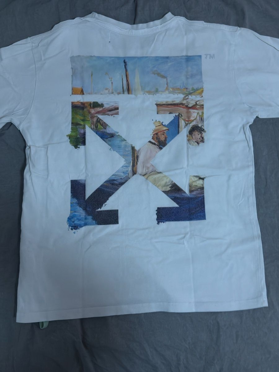 Off-White T-shirt: Off-White Oil Painting Arrows Tee White – Usato da Wetzikon ZH venduto da ShopFaster