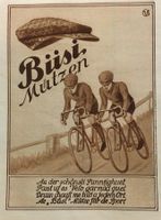 Vintage Reklame, Büsi Mützen, Radrennfahrer, Rad, Wädenswil