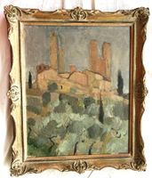 Otto Plattner (1886-1951) - Öl auf Platte - San Gimignano