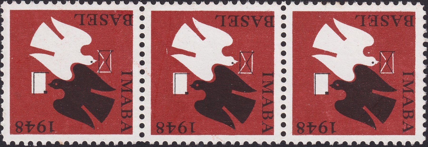 Tutti i francobolli: 1948, braune Vignette IMABA BASEL mit "Basler Tauben" – Usato da Sursee venduto da Luzernerraute