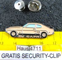 FORD CAPRI AUTO PIN GEPRÄGT MIT SECURITY-CLIP VINTAGE OLDI