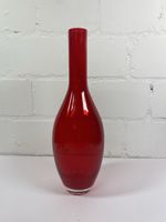 Vase Glas rot bauchig schmaler Hals guter Zustand