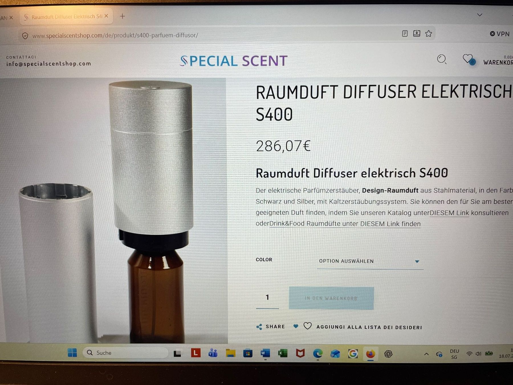 Duftöldiffusoren: Raumduft Diffuser elektrisch S400 / Neu und originalverpackt – Neu und originalverpackt aus Langendorf von zloker 7