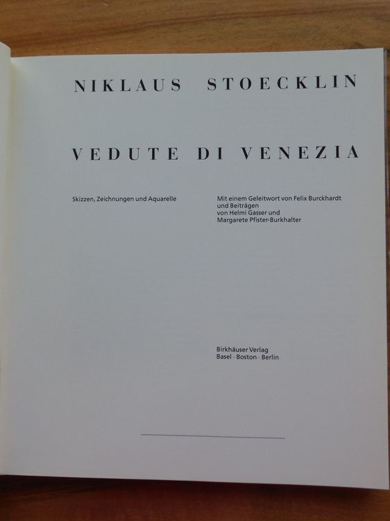 Libri: Niklaus Stöcklin: Venezia – Usato da Birsfelden venduto da Sakurajima 1