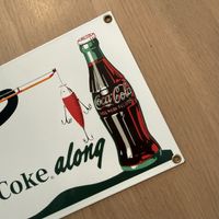 Emaille-Schild•Coca Cola•Fishing