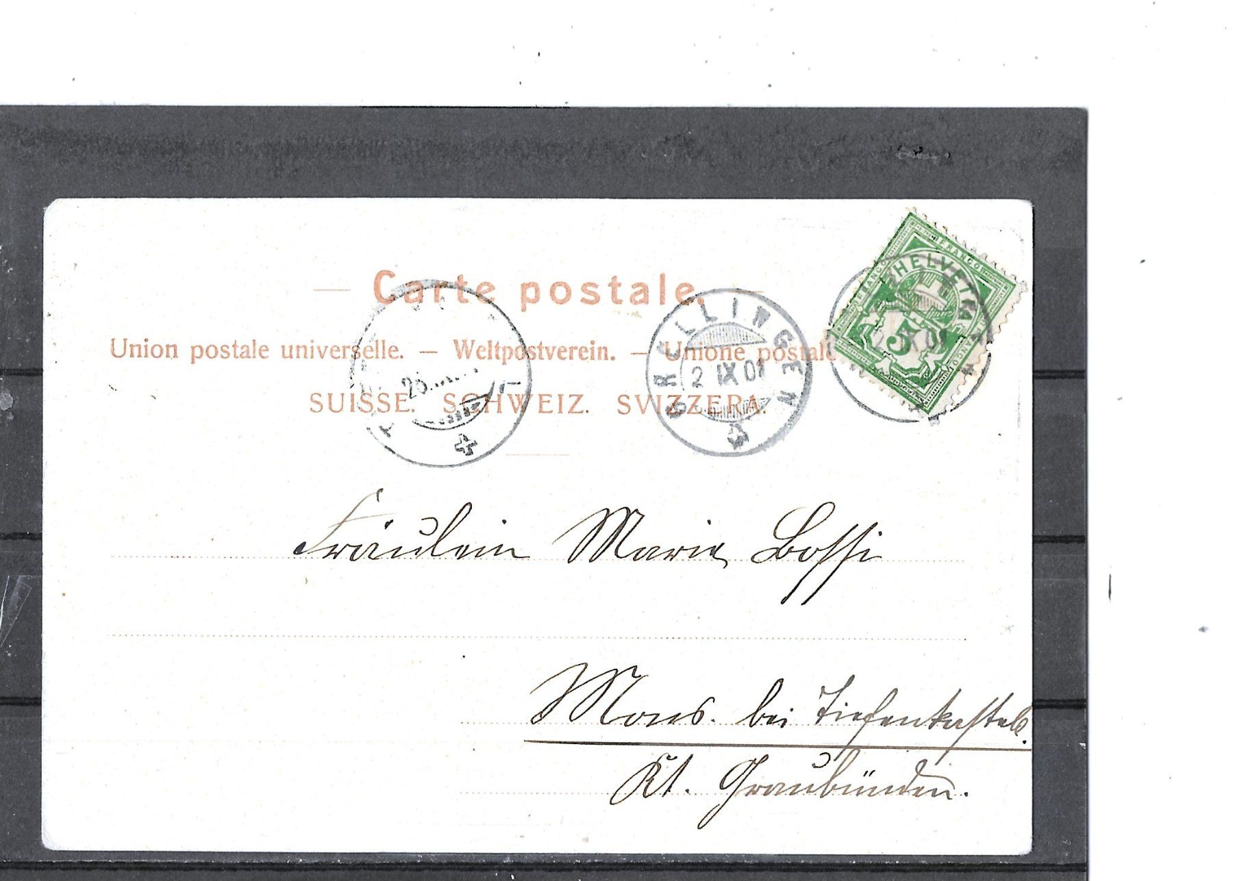 Ansichtskarten: BL Gruss aus Grellingen 1901 – Gebraucht aus Schocherswil von Wilare 1