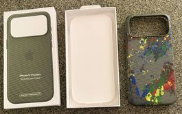Apple TechWoven Hülle 17/18 Pro Max Grün mit Farben