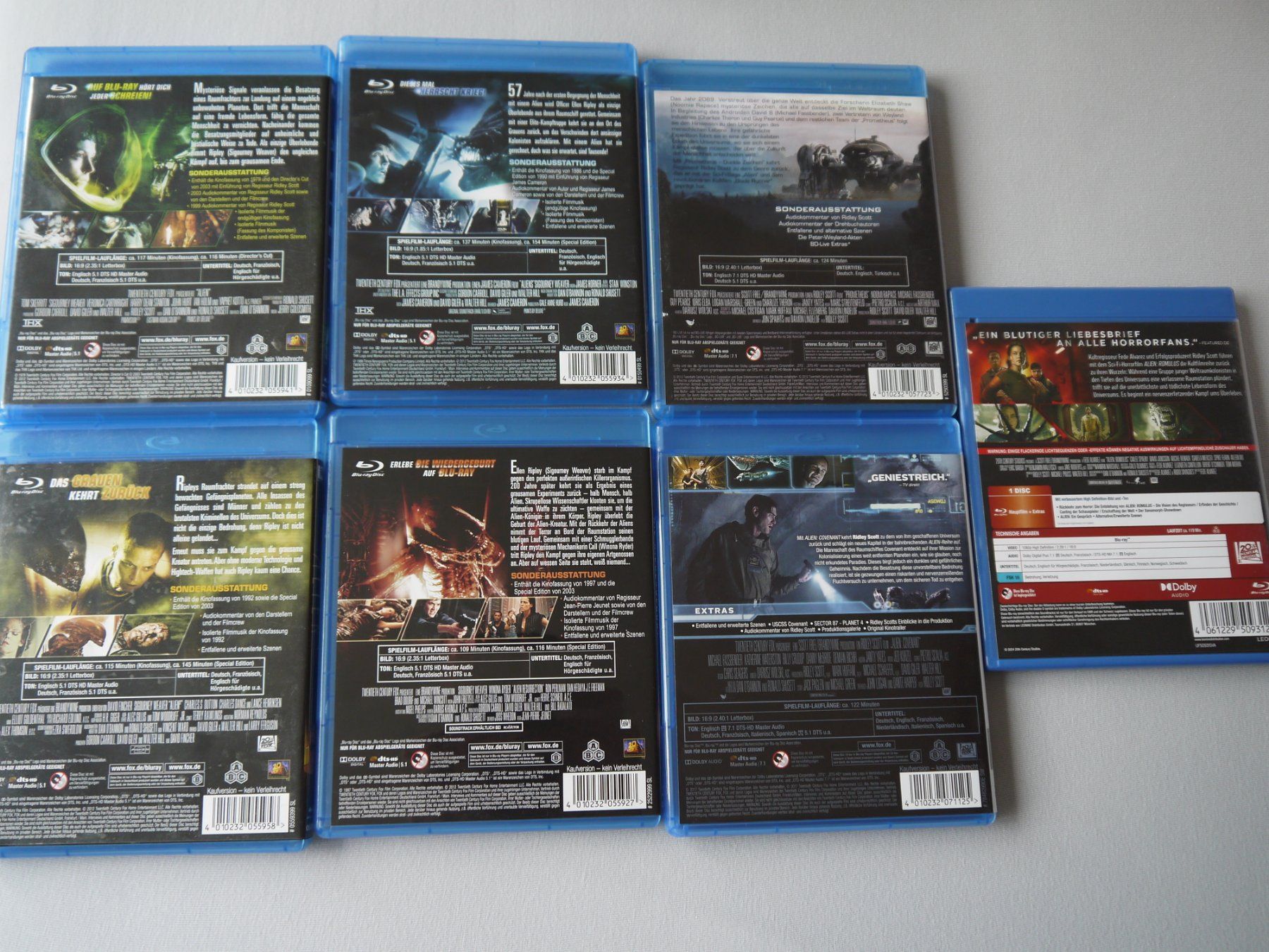 Tutti i DVDs: ALIEN Collection 1-7 - Die Komplette Collection - Blu Ray – Usato da Hagendorn venduto da Blaf 1