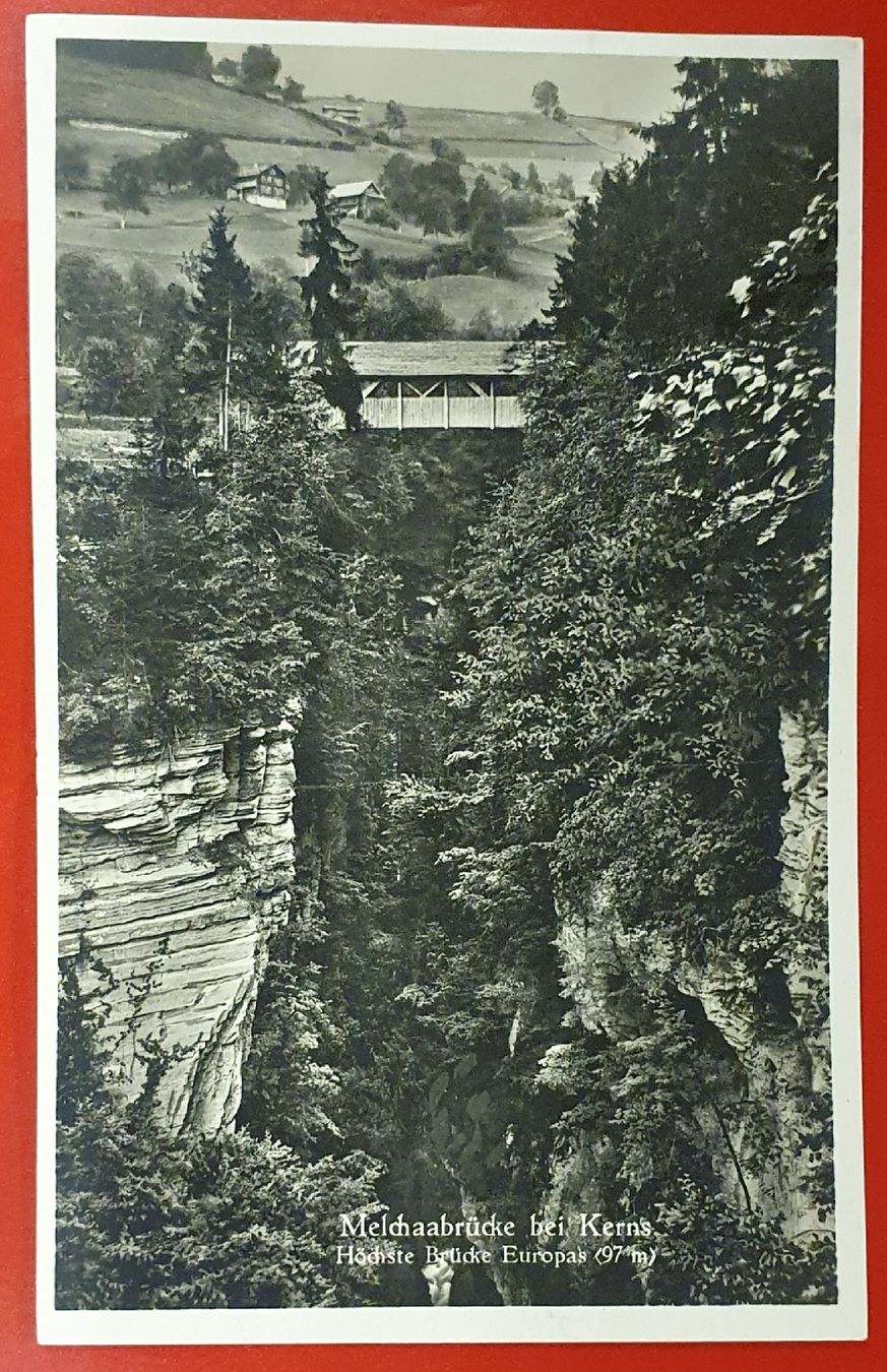 Cartoline postali: Flüeli 1929 - Melchaabrücke bei Kerns – Usato da Kreuzlingen venduto da Rschweiz1