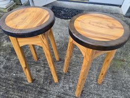Handgemachte Hocker aus Olivenholz