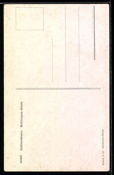 Cartoline postali: AK Bellinzona-Airolo, Gotthardbahn – Usato da Berlin venduto da bartko-reher 1