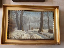 Winterlandschaft im gold. Rahmen, schönes Oelgemälde, ❄️ ...