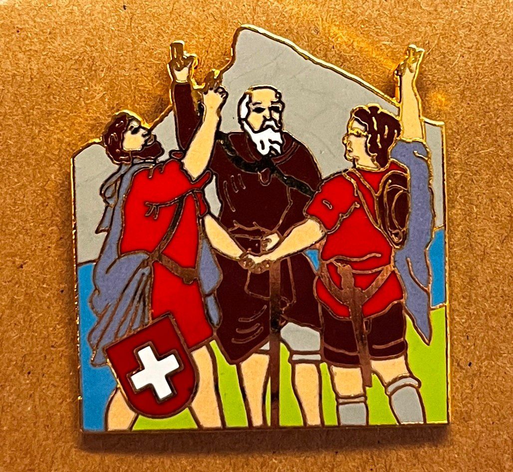 Swiss Placchette & Badge: Pin, Rütlischwur, Schweiz, Eidgenossen – Usato da Obernau venduto da Wgnom