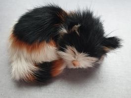Katzenfigur Echthaar