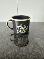 Emaille Becher Denim & Iron schwarz guter Zustand