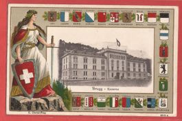 Brugg Kaserne - Prägekarte 1911