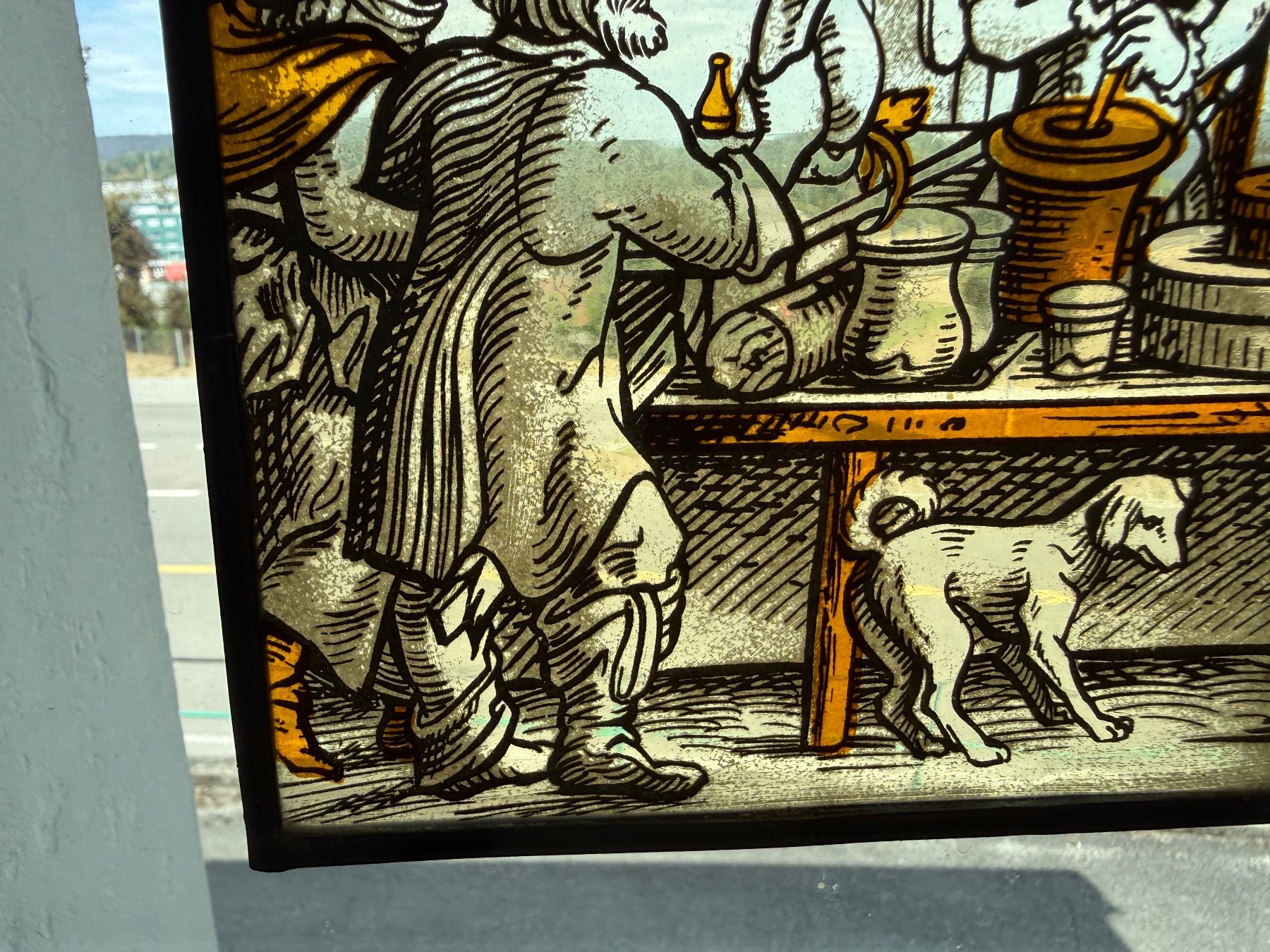 Altro in Antiquarato & Arte: Buntes Glasbild mit mittelalterlicher Szene, 22x17 – Usato da Wöschnau venduto da Vinsale 1