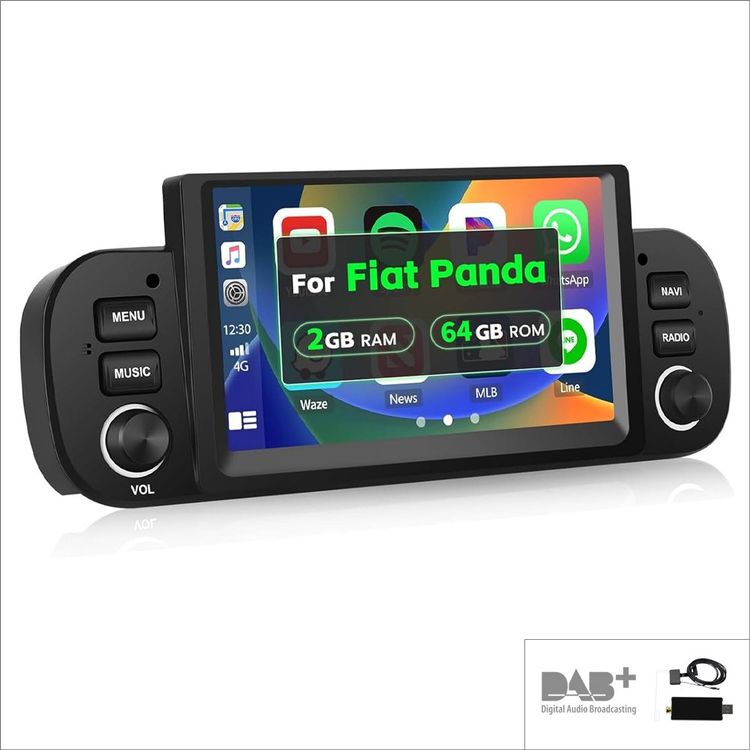 Fiat Panda Autoradio DAB+ Carplay Bluetooth GPS | Kaufen auf Ricardo