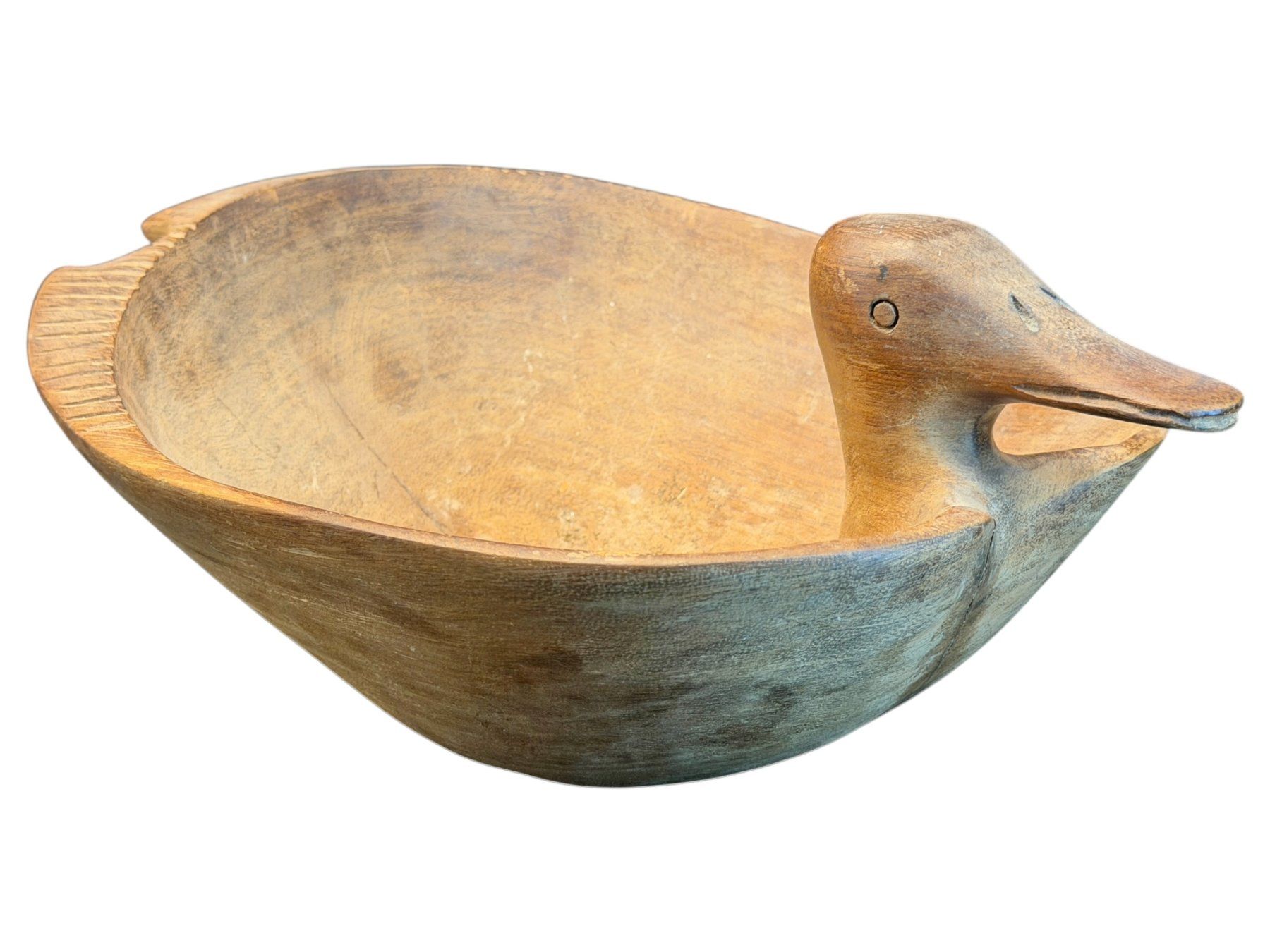Ciotole: Superbe centre de table scandinave, canard en bois sculpté – Usato da Morges venduto da vintiques 2