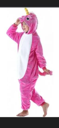 Rosa Einhorn Kinder Onesie, Grösse 110