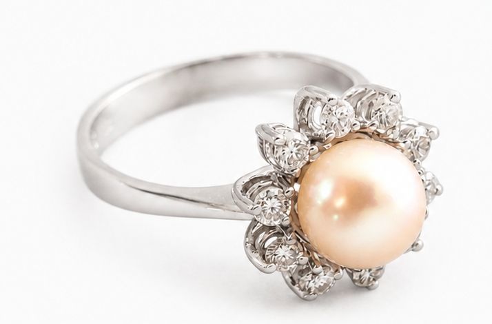 Bagues: Perle/Diamantring 1970er Jahre – D'occasion à Zuzwil SG par domi7862 3