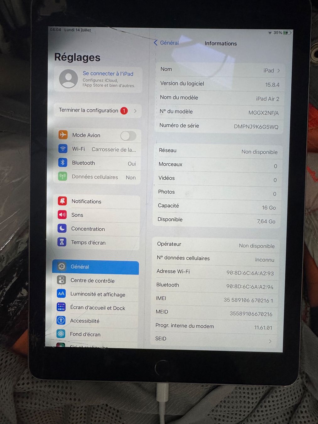 Apple Tablet PC: iPad Air 2 (2014), Wi-Fi + Celular – Usato da Marly venduto da may_j75b 4