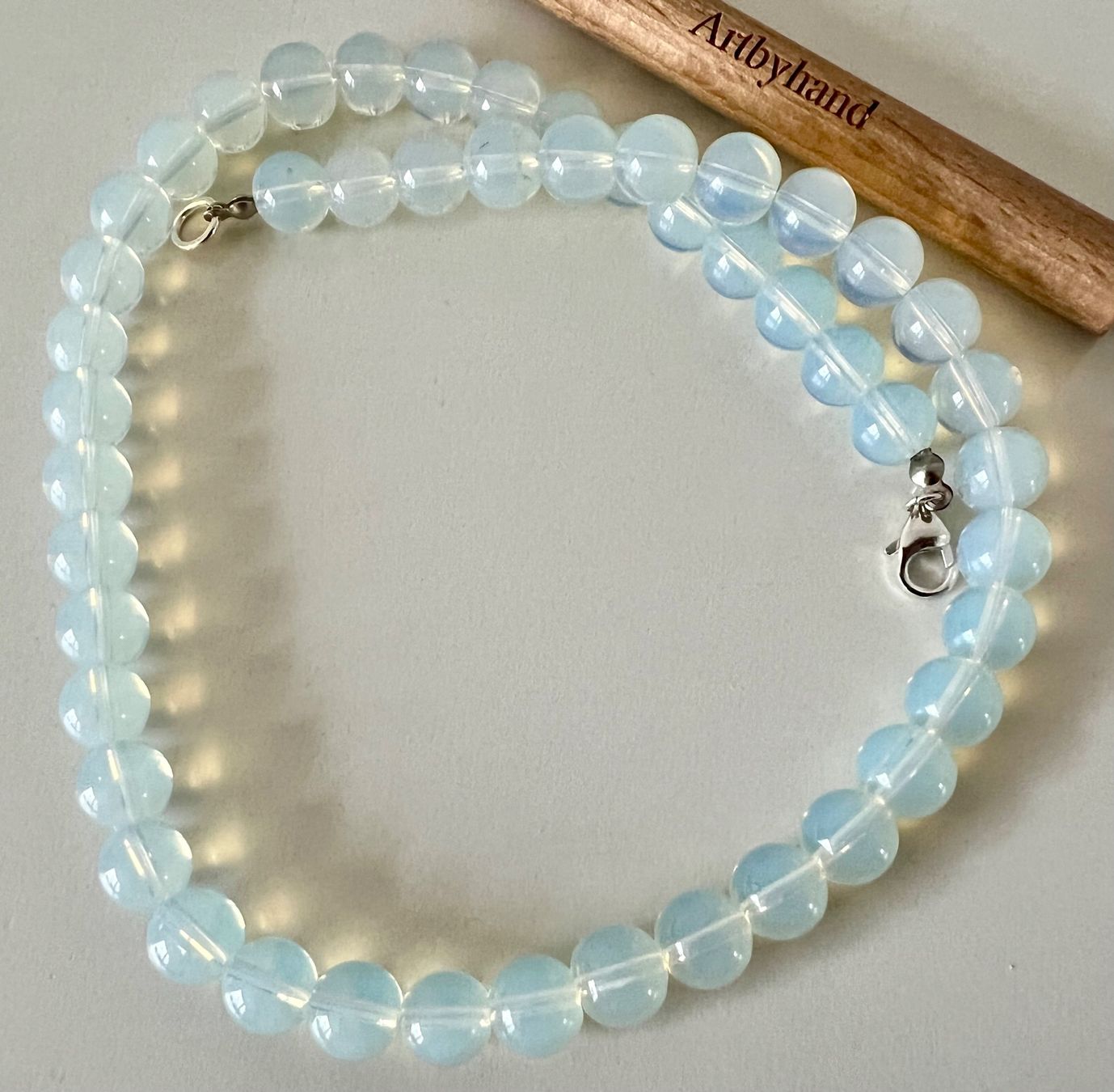 Catenine: Opalit Collier Silber 925 mit seidigem Schimmer 49 cm Unikat – Nuovo (secondo la descrizione) da Ruswil venduto da artbyhand 9