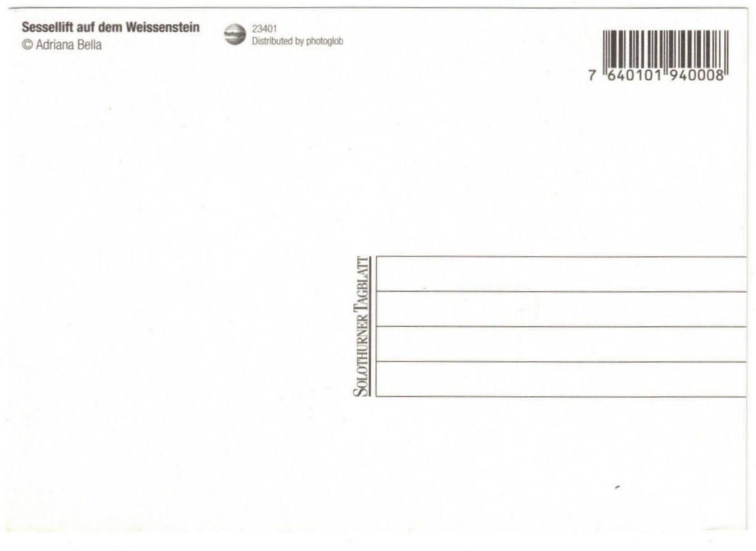 Cartoline postali: Weissenstein - Sessellift – Usato da Binningen venduto da Mountainrider 1