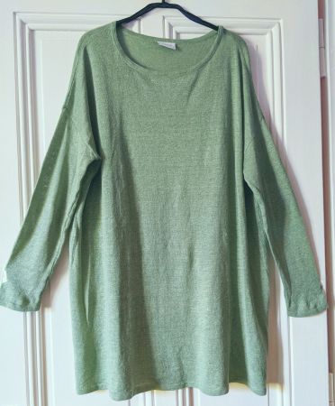 VILA : Pull en lin vert pâle lagenlook M-L-XL-XXL