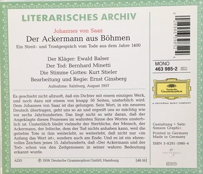 Johannes von Saaz Der Ackermann aus Böhmen Kaufen auf Ricardo