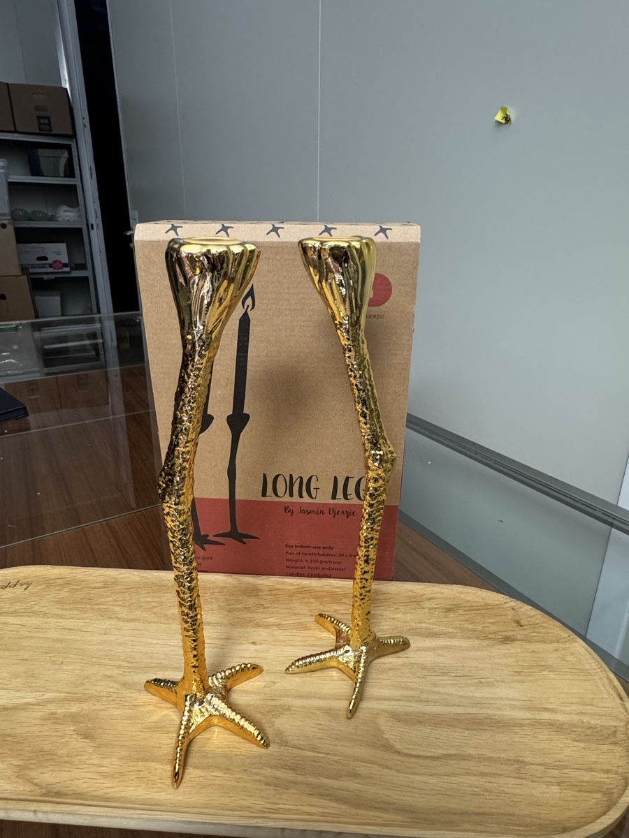 Portacandele: Gold Chicken Legs candle stick – Nuovo e nell'imballaggio originale da Olten venduto da egg_6hly