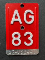 Vintage Velo-Schild AG 83, Kanton Aargau, Top Rarität!