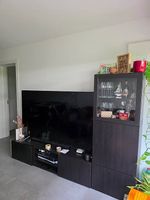 Mobile TV con colonna e anta in vetro colore nero