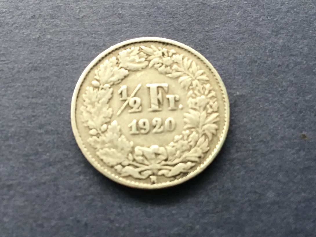 Alle Münzen: 50 Rappen 1920 – Gebraucht aus St. Margrethen SG von alfapeugeot10